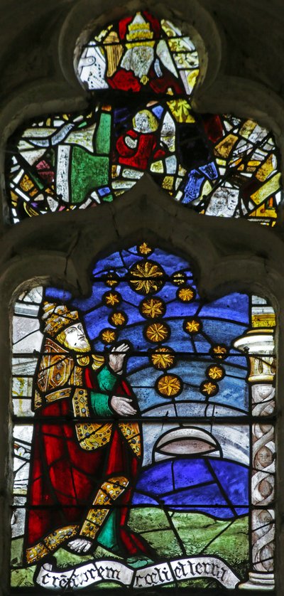 Window depicting God Creating the World, Firmament and Stars by French School